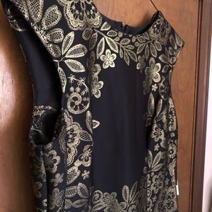 madison leigh black & gold size 10 cocktail dress